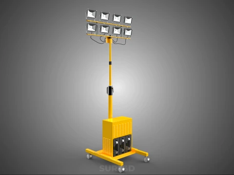 SISTEMA DI BACKUP BATTERIA UPS ALIMENTAZIONE LAMPADA LED FLOOD LIGHT SPOT TOWER Modello 3D