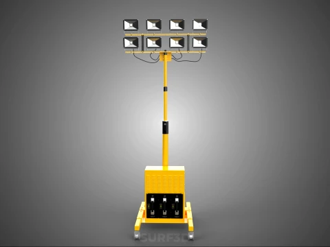 SISTEMA DI BACKUP BATTERIA UPS ALIMENTAZIONE LAMPADA LED FLOOD LIGHT SPOT TOWER Modello 3D