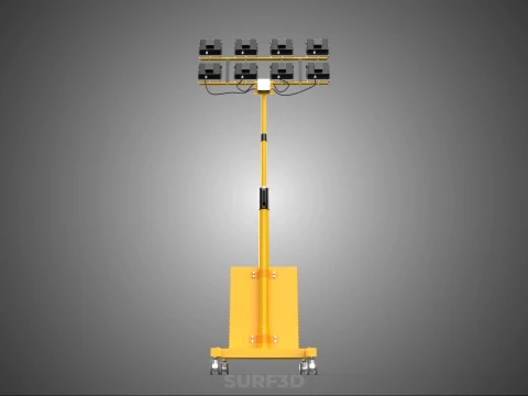 SISTEMA DI BACKUP BATTERIA UPS ALIMENTAZIONE LAMPADA LED FLOOD LIGHT SPOT TOWER Modello 3D