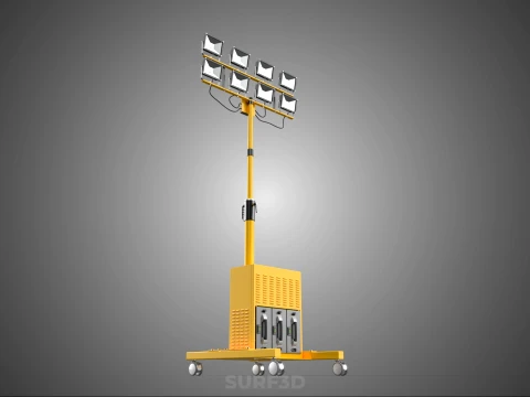 SISTEMA DI BACKUP BATTERIA UPS ALIMENTAZIONE LAMPADA LED FLOOD LIGHT SPOT TOWER Modello 3D