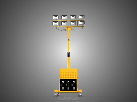 SISTEMA DI BACKUP BATTERIA UPS ALIMENTAZIONE LAMPADA LED FLOOD LIGHT SPOT TOWER Modello 3D