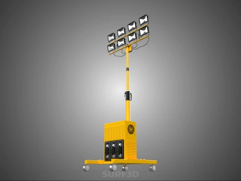 SISTEMA DI BACKUP BATTERIA UPS ALIMENTAZIONE LAMPADA LED FLOOD LIGHT SPOT TOWER Modello 3D