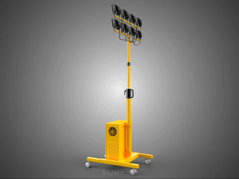 SISTEMA DI BACKUP BATTERIA UPS ALIMENTAZIONE LAMPADA LED FLOOD LIGHT SPOT TOWER Modello 3D