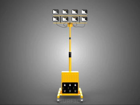 SISTEMA DI BACKUP BATTERIA UPS ALIMENTAZIONE LAMPADA LED FLOOD LIGHT SPOT TOWER Modello 3D
