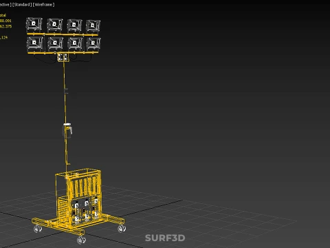 SISTEMA DI BACKUP BATTERIA UPS ALIMENTAZIONE LAMPADA LED FLOOD LIGHT SPOT TOWER Modello 3D