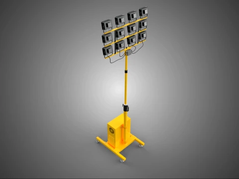 GENERATOR SET BATTERY LED LAMP LIGHT FLOODLIGHT SPOTLIGHT TOWER 3D Model