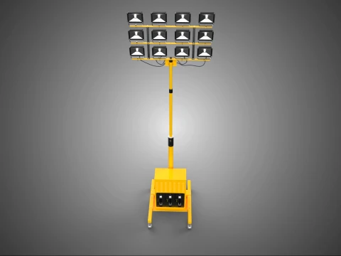 GENERATOR SET BATTERY LED LAMP LIGHT FLOODLIGHT SPOTLIGHT TOWER 3D Model