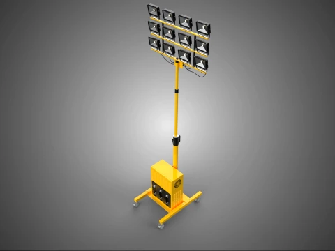 GENERATOR SET BATTERY LED LAMP LIGHT FLOODLIGHT SPOTLIGHT TOWER 3D Model