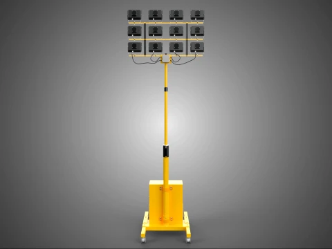 GENERATOR SET BATTERY LED LAMP LIGHT FLOODLIGHT SPOTLIGHT TOWER 3D Model