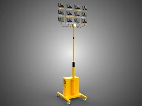 GENERATOR SET BATTERY LED LAMP LIGHT FLOODLIGHT SPOTLIGHT TOWER 3D Model