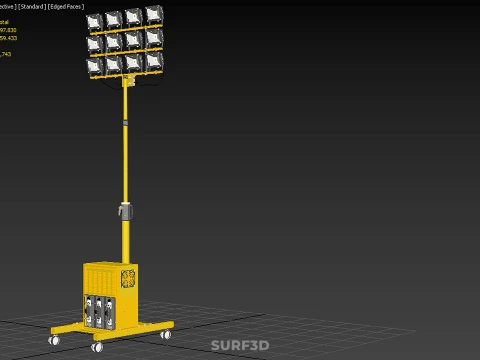 GENERATOR SET BATTERY LED LAMP LIGHT FLOODLIGHT SPOTLIGHT TOWER 3D Model