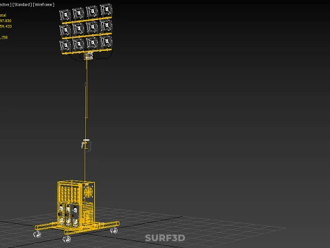 GENERATOR SET BATTERY LED LAMP LIGHT FLOODLIGHT SPOTLIGHT TOWER 3D Model