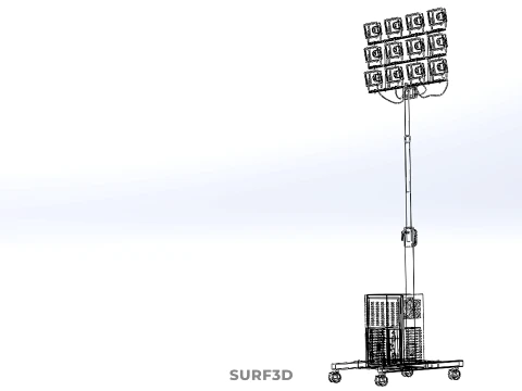 GENERATOR SET BATTERY LED LAMP LIGHT FLOODLIGHT SPOTLIGHT TOWER 3D Model