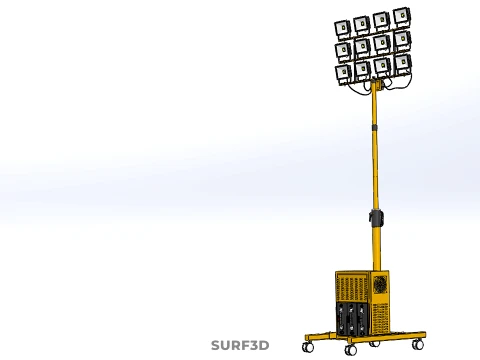 GENERATOR SET BATTERY LED LAMP LIGHT FLOODLIGHT SPOTLIGHT TOWER 3D Model