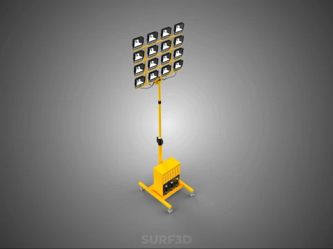 MOBILE HIGH POWER BATTERY STADIUM STADION LIGHTING TOWER LIGHT 3D Model