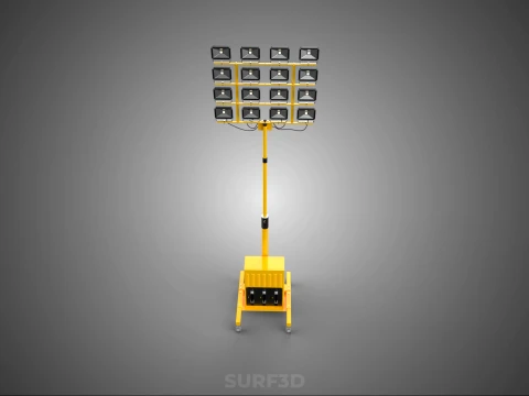 MOBILE HIGH POWER BATTERY STADIUM STADION LIGHTING TOWER LIGHT 3D Model