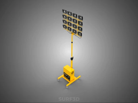 MOBILE HIGH POWER BATTERY STADIUM STADION LIGHTING TOWER LIGHT 3D Model
