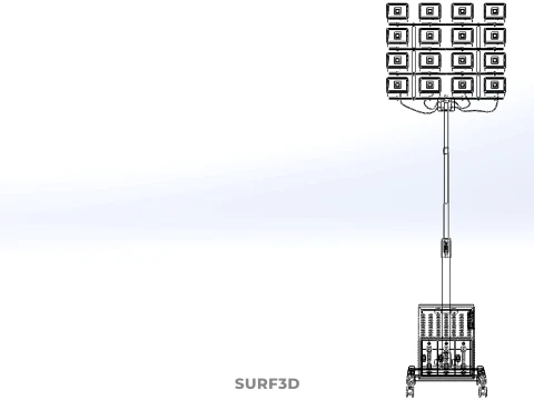 MOBILE HIGH POWER BATTERY STADIUM STADION LIGHTING TOWER LIGHT 3D Model