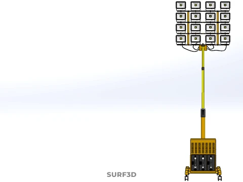 MOBILE HIGH POWER BATTERY STADIUM STADION LIGHTING TOWER LIGHT 3D Model