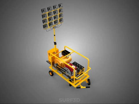 TORRE DE L&Acirc;MPADA DE LUZ M&Oacute;VEL CONJUNTO DE GERADOR DE ENERGIA DIESEL MASTRO DE ILUMINA&Ccedil;&Atilde;O Modelo 3D