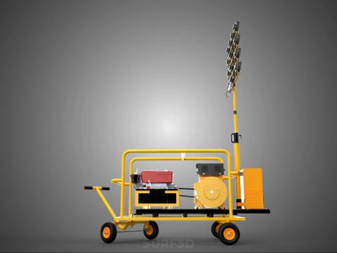 TORRE DE L&Acirc;MPADA DE LUZ M&Oacute;VEL CONJUNTO DE GERADOR DE ENERGIA DIESEL MASTRO DE ILUMINA&Ccedil;&Atilde;O Modelo 3D