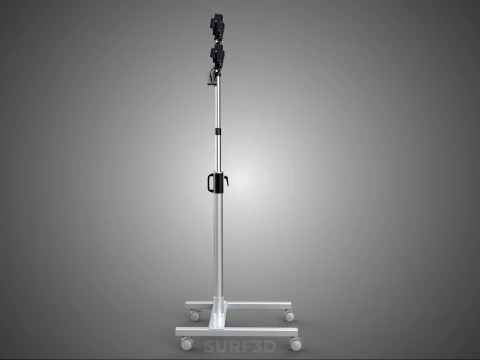 MOBILE FOUR 4 SPOT STAND LED LAMP FLOOD LIGHT TELESCOPIC POLE 3D Model