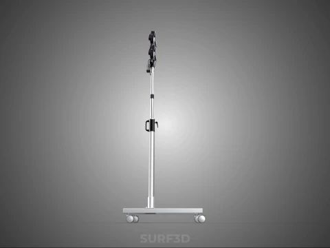 MOBILE FOUR 4 SPOT STAND LED LAMP FLOOD LIGHT TELESCOPIC POLE 3D Model