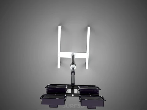 MOBILE FOUR 4 SPOT STAND LED LAMP FLOOD LIGHT TELESCOPIC POLE 3D Model