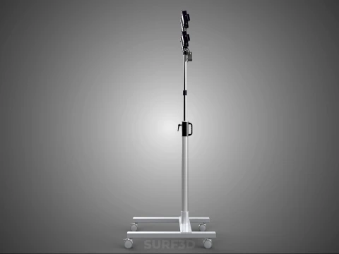 MOBILE FOUR 4 SPOT STAND LED LAMP FLOOD LIGHT TELESCOPIC POLE 3D Model