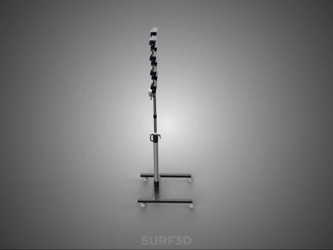 MOBILE STADIUM FIELD SPORTS 8 PANEL LED LAMP FLOOD LIGHT POLE 3D Model