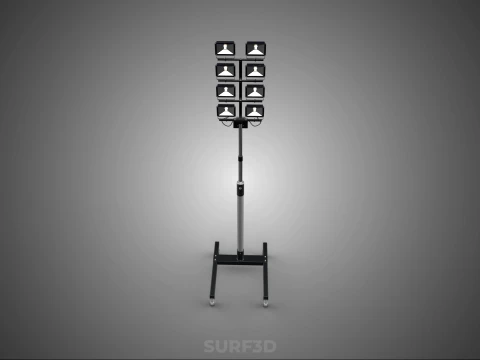 MOBILE STADIUM FIELD SPORTS 8 PANEL LED LAMP FLOOD LIGHT POLE 3D Model