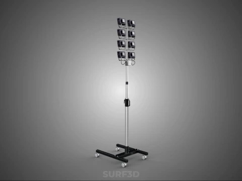 MOBILE STADIUM FIELD SPORTS 8 PANEL LED LAMP FLOOD LIGHT POLE 3D Model