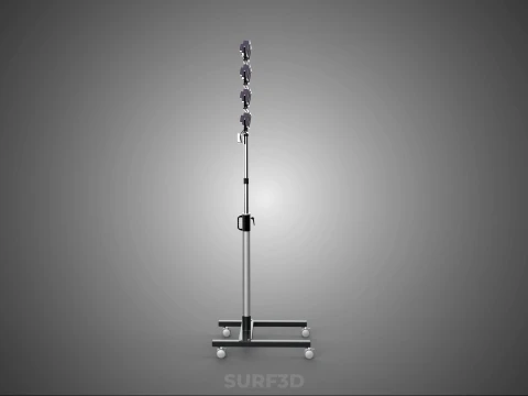 MOBILE STADIUM FIELD SPORTS 8 PANEL LED LAMP FLOOD LIGHT POLE 3D Model