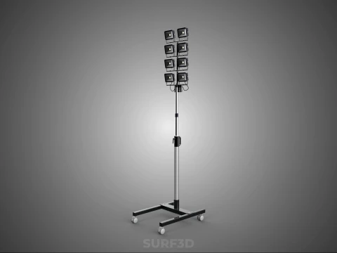 MOBILE STADIUM FIELD SPORTS 8 PANEL LED LAMP FLOOD LIGHT POLE 3D Model