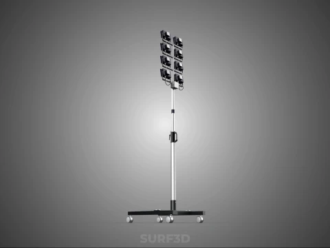 MOBILE STADIUM FIELD SPORTS 8 PANEL LED LAMP FLOOD LIGHT POLE 3D Model