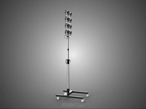 MOBILE STADIUM FIELD SPORTS 8 PANEL LED LAMP FLOOD LIGHT POLE 3D Model