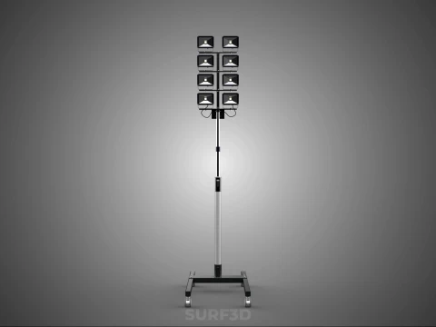 MOBILE STADIUM FIELD SPORTS 8 PANEL LED LAMP FLOOD LIGHT POLE 3D Model
