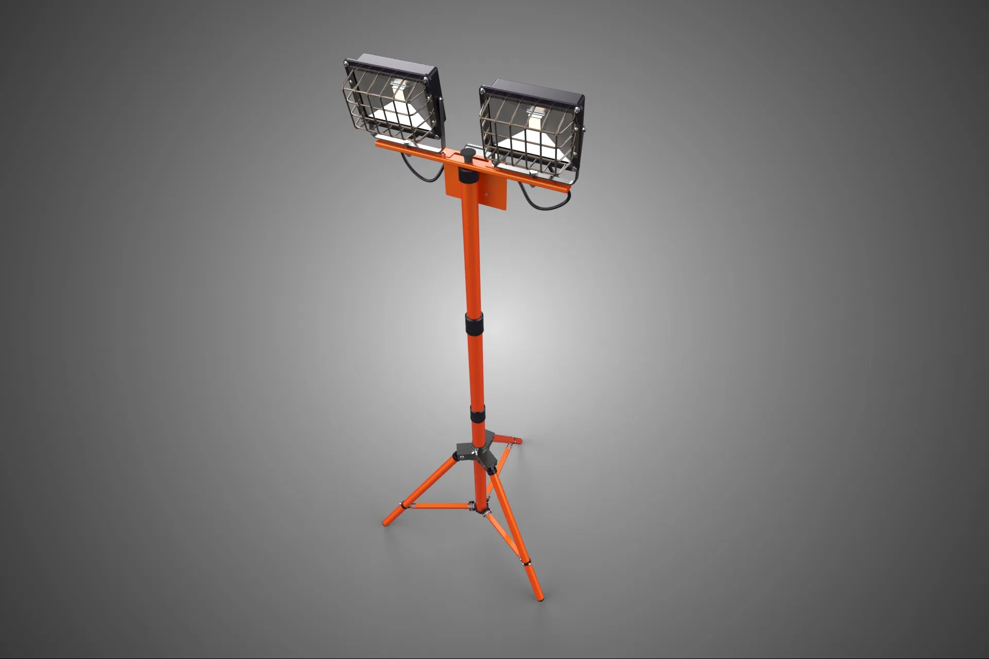 EXPLOSION PROOF TRIPOD DUAL LED LAMP SPOT FLOOD LIGHT WIRE GUARD 3D Model .c4d .max .obj .3ds .fbx .stl .blend 