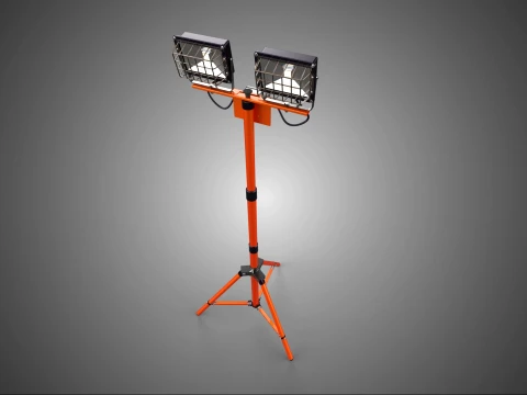 TRIPÉ À PROVA DE EXPLOSÃO LÂMPADA LED DUPLA PROTETOR DE FIO DE LUZ DE INUNDAÇÃO Modelo 3D