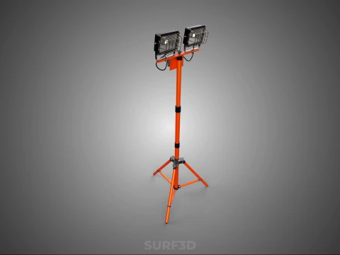 EXPLOSION PROOF TRIPOD DUAL LED LAMP SPOT FLOOD LIGHT WIRE GUARD 3D Model