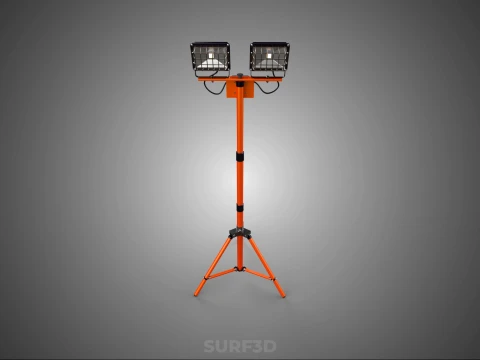 EXPLOSION PROOF TRIPOD DUAL LED LAMP SPOT FLOOD LIGHT WIRE GUARD 3D Model