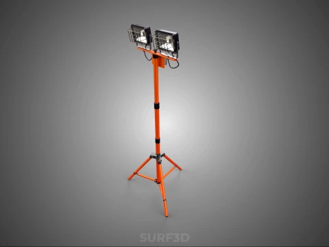 EXPLOSION PROOF TRIPOD DUAL LED LAMP SPOT FLOOD LIGHT WIRE GUARD 3D Model