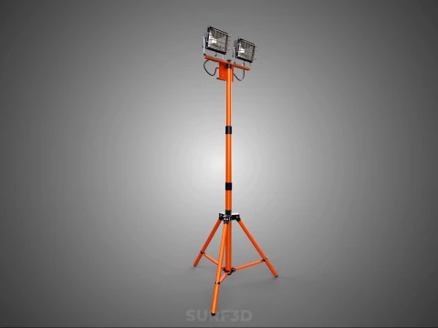 EXPLOSION PROOF TRIPOD DUAL LED LAMP SPOT FLOOD LIGHT WIRE GUARD 3D Model