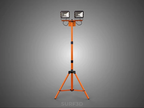 EXPLOSION PROOF TRIPOD DUAL LED LAMP SPOT FLOOD LIGHT WIRE GUARD 3D Model