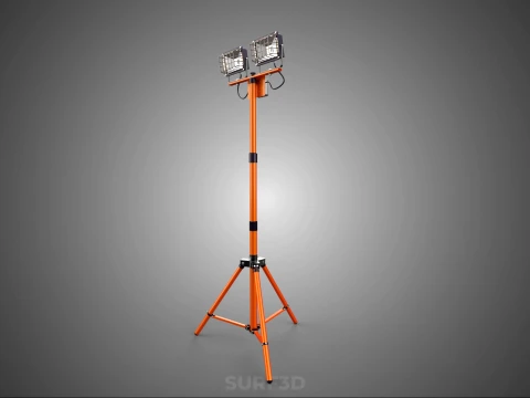 EXPLOSION PROOF TRIPOD DUAL LED LAMP SPOT FLOOD LIGHT WIRE GUARD 3D Model