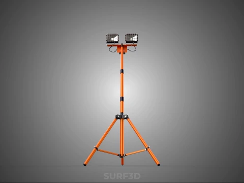 EXPLOSION PROOF TRIPOD DUAL LED LAMP SPOT FLOOD LIGHT WIRE GUARD 3D Model