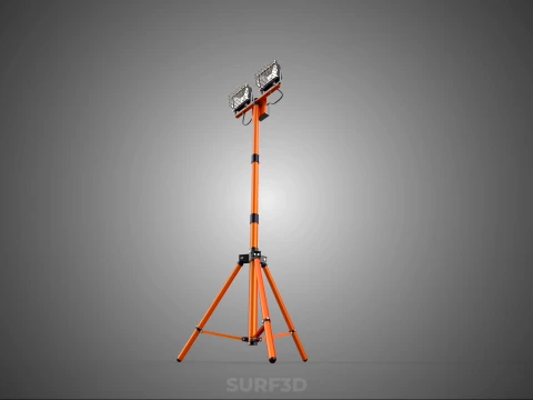 EXPLOSION PROOF TRIPOD DUAL LED LAMP SPOT FLOOD LIGHT WIRE GUARD 3D Model