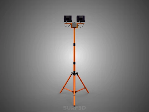 EXPLOSION PROOF TRIPOD DUAL LED LAMP SPOT FLOOD LIGHT WIRE GUARD 3D Model