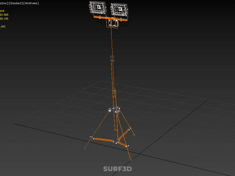 EXPLOSION PROOF TRIPOD DUAL LED LAMP SPOT FLOOD LIGHT WIRE GUARD 3D Model