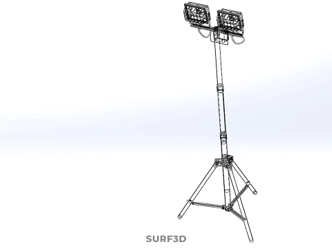 EXPLOSION PROOF TRIPOD DUAL LED LAMP SPOT FLOOD LIGHT WIRE GUARD 3D Model